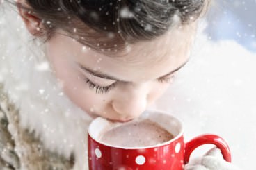 Girl Drinking Hot Chocolate