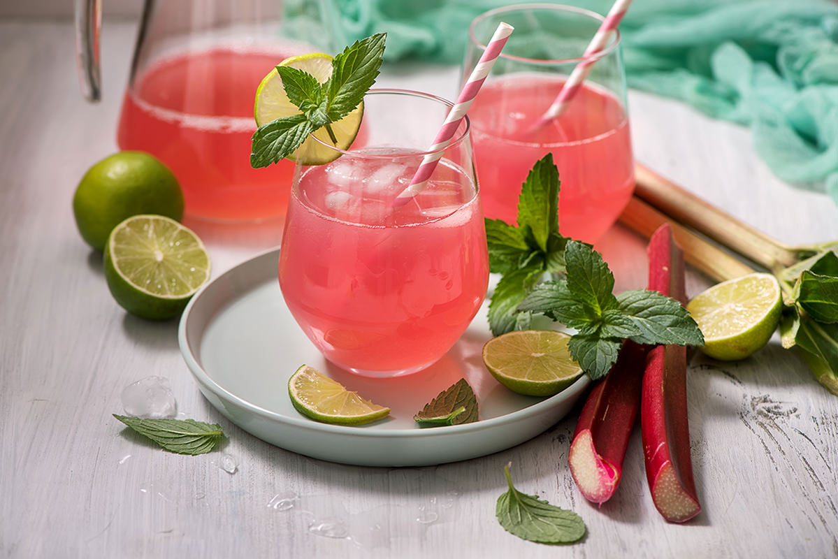 Rhubarb Bellini Cocktail