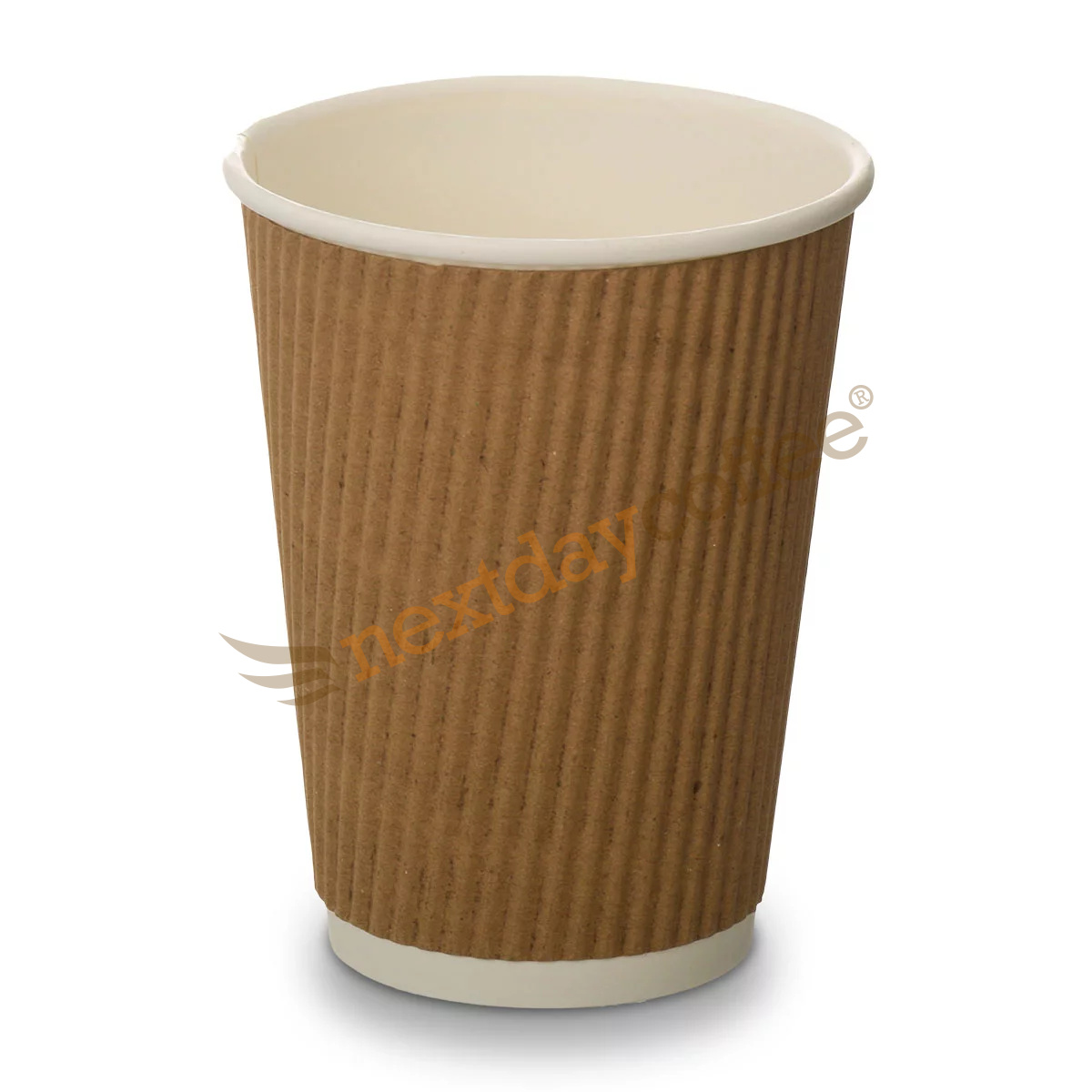 12oz Kraft Brown Ripple Takeaway Paper Cups for Hot Drinks