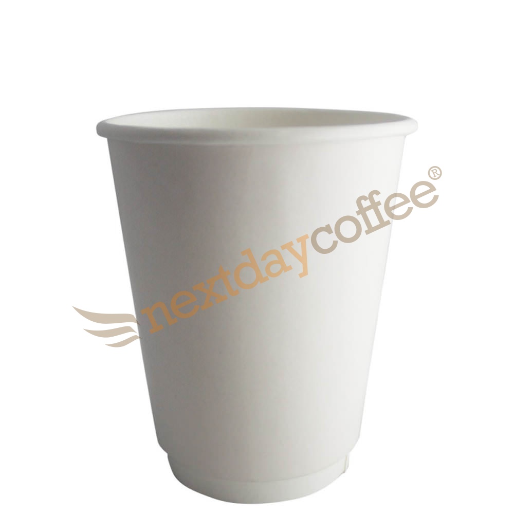 12oz white double wall coffee cups for takeaway drinks
