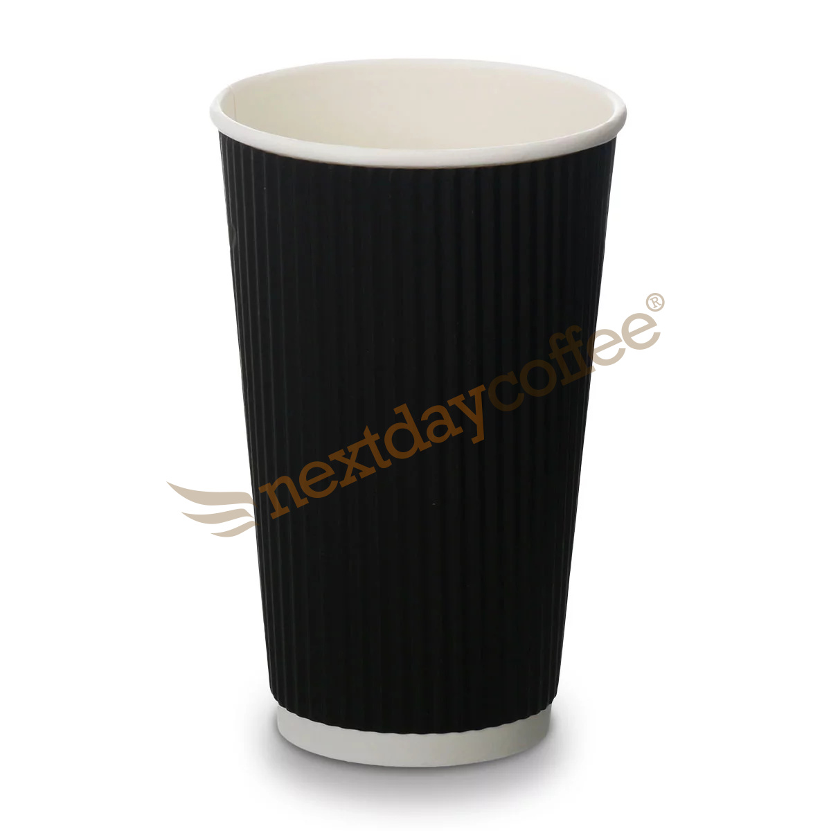 16oz black ripple paper cups for takeaway hot drinks