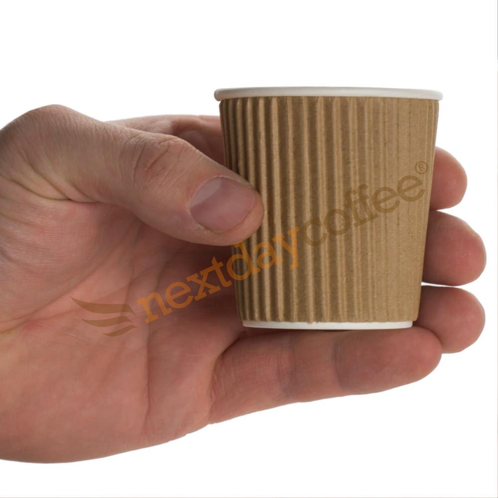 4oz Kraft Brown Ripple Takeaway Paper Cups