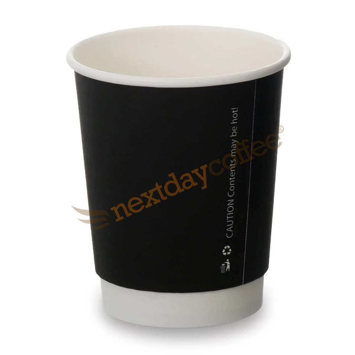 8oz double wall paper cups matt black for takeaway drinks