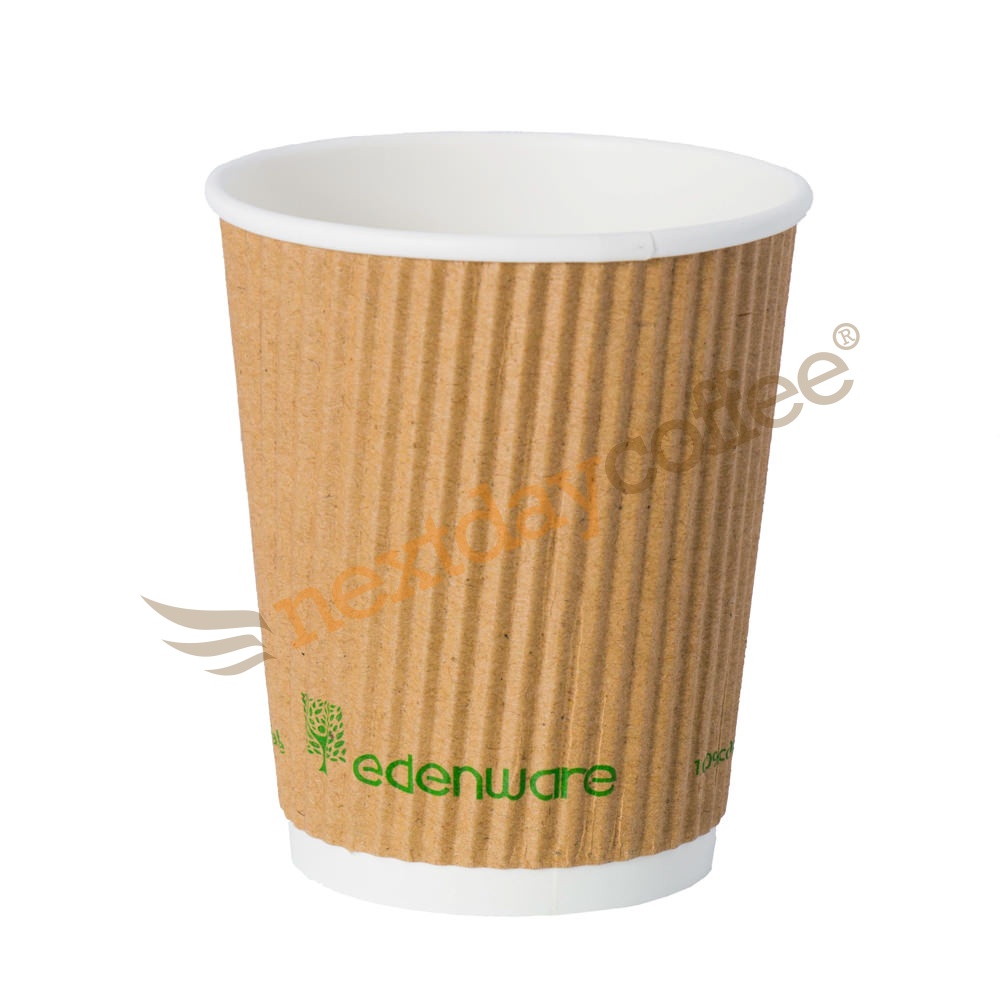 8oz kraft ripple compostable paper cups for takeaway cups