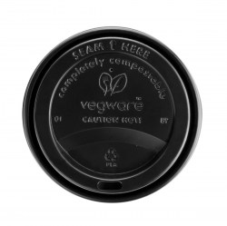 10/12/16oz Vegware Black Compostable Sip Lids (1000)