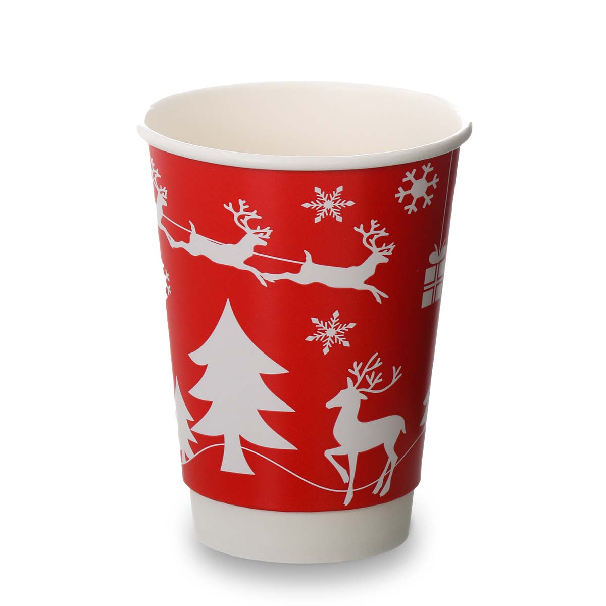 12oz Double Wall Cup - Festive Red Design (500)