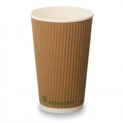 16oz Kraft Ripple Compostable Paper Cup (500)