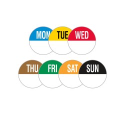 19mm Circular Day of the Week Labels 