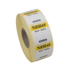 25mm Square Day of the Week Labels - Tuesday