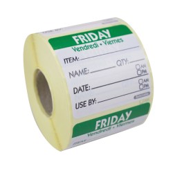 50mm Square Day of the Week Labels - Friday