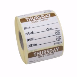 50mm Square Day of the Week Labels - Thursday