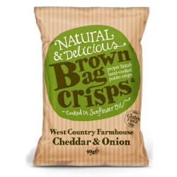 Brown Bag Crisps Cheddar and Onion