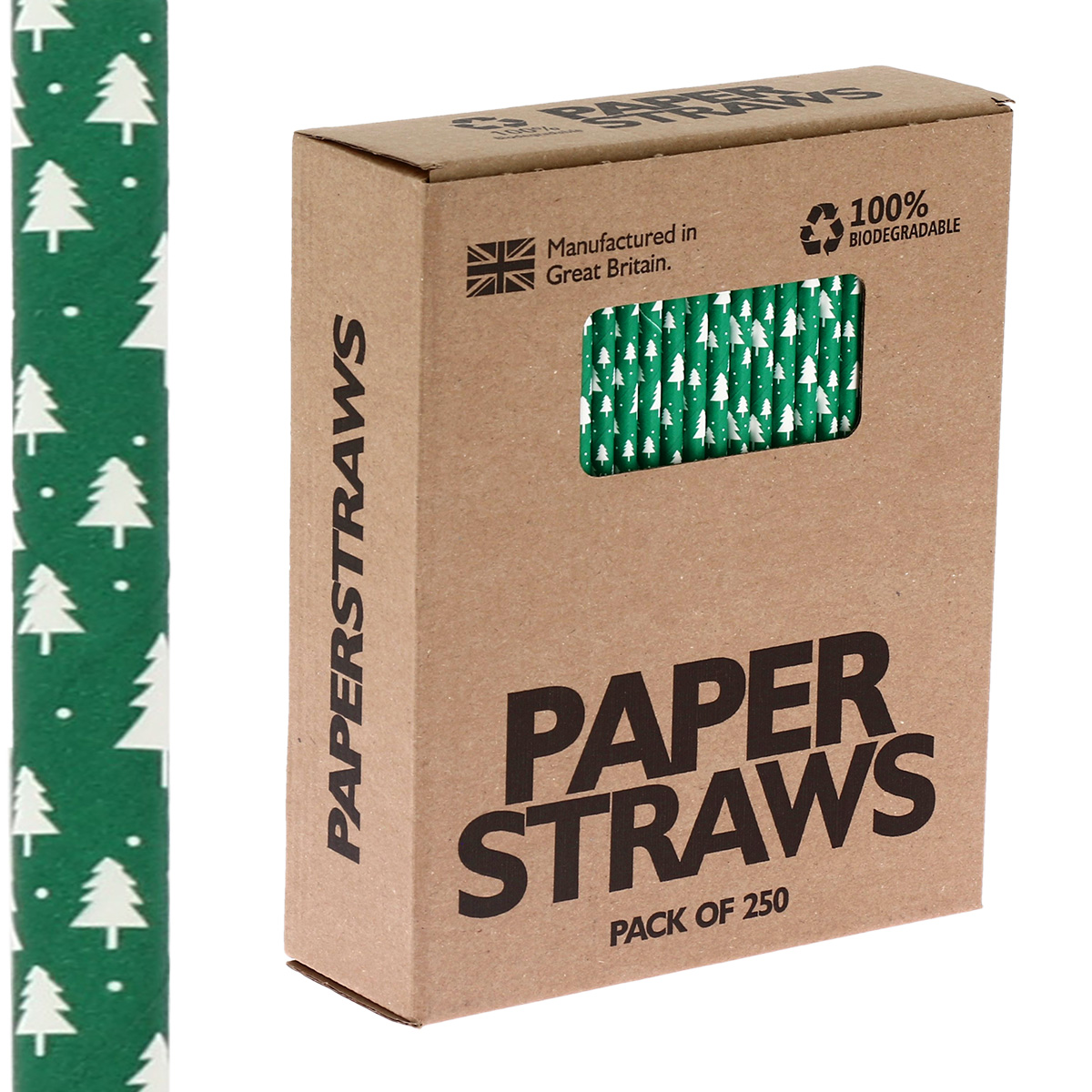 Biodegradable Paper Straws - Red Striped (250)