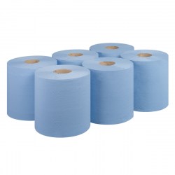 Blue Centrefeed Rolls 2ply (6 pack) - Embossed