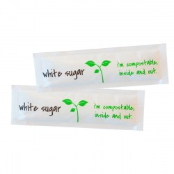 Compostable Fairtrade White Sugar Sticks (1000)