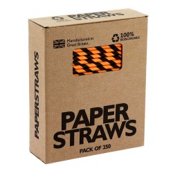 Cocktail Straws - Orange Stripe