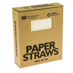 Biodegradable Paper Straws - Black Striped (250)