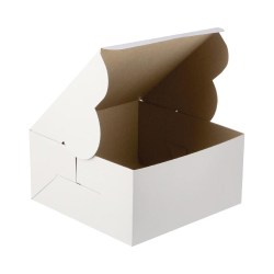 White Paper Cake Box - 8 x 8 x 4"