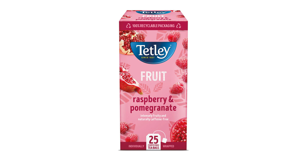 Tetley Raspberry Tea Tetley Raspberry & Pomegranate Tea (25) | Herbal Tea