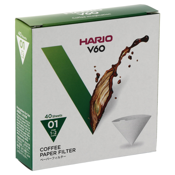 Hario V60 01 White Filter Papers (40 pack)
