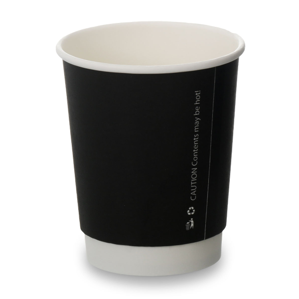 8oz Double Wall Cups - Matt Black (250)