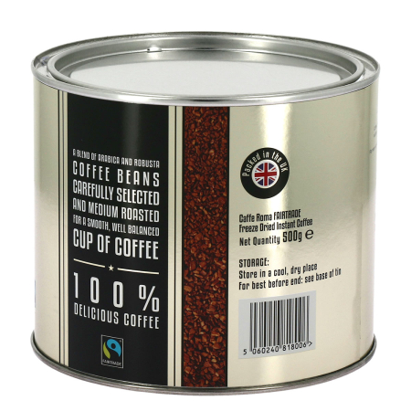 Caffe Roma Fairtrade Instant Coffee Tin (500g)