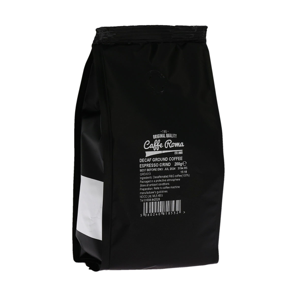 Caffe Roma Decaf Ground Coffee - Espresso Grind (200g)