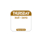 25mm Square Day of the Week Labels - Thursday (1000)