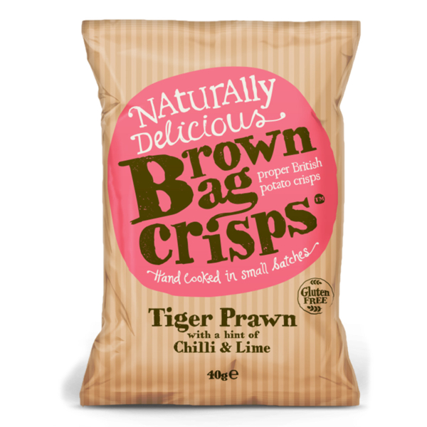 Brown Bag Tiger Prawn Crisps (20 x 40g)