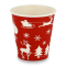 10oz Single Wall Cups - Festive Red Design (100)