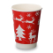 12oz Double Wall Cups - Festive Red Design (100)