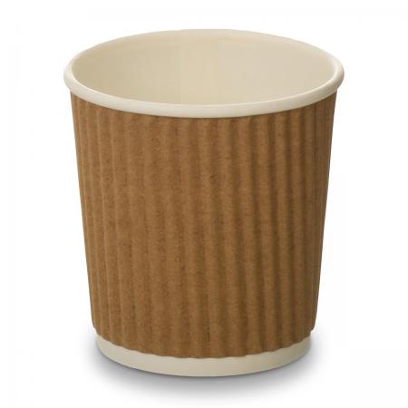 4oz Kraft Brown Ripple Cups (100)