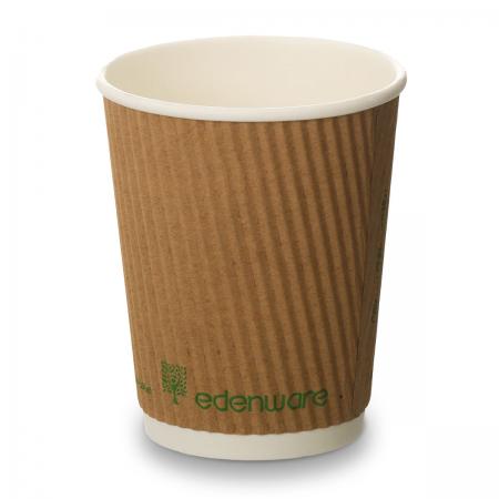8oz Kraft Ripple Compostable Paper Cup (500)
