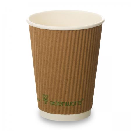 12oz Kraft Ripple Compostable Paper Cup (100)