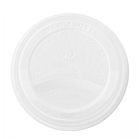 10/12/16oz Vegware White Compostable Sip Lids (100)