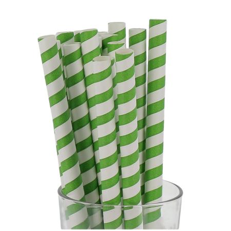 Green Stripe Milkshake Straws (250)
